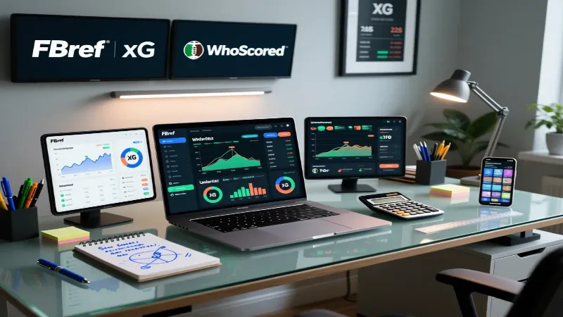 Football statistics websites and data analysis workspace