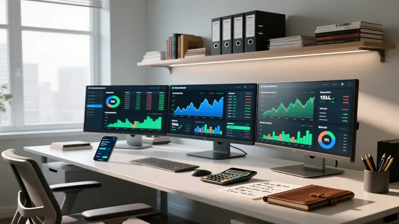 Professional sports betting workspace with analysis tools and equipment